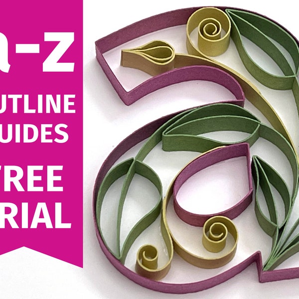 Quilling Letters - Lowercase - Quilling Template and Patterns Tutorial for 26 Letters the Alphabet - PDF E-book File Download