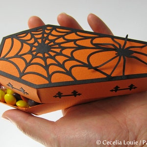 Halloween Coffin SVG Box No Glue Needed with 5 Cover Designs and PDF instructions for Cricut machines image 7