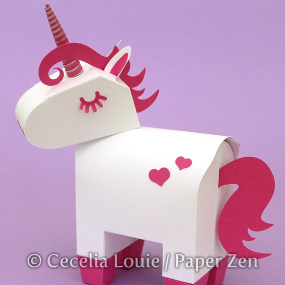 Download Mini Unicorn Pegasus Party Favor Gift Box Svg Cut Files Etsy PSD Mockup Templates