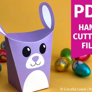 Bunny Rabbit Gift Box Printable Easter Favour with Editable Text PDF image 1