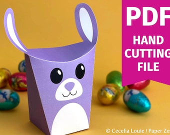 Coffret cadeau lapin - Cadeau de Pâques imprimable avec texte modifiable - PDF