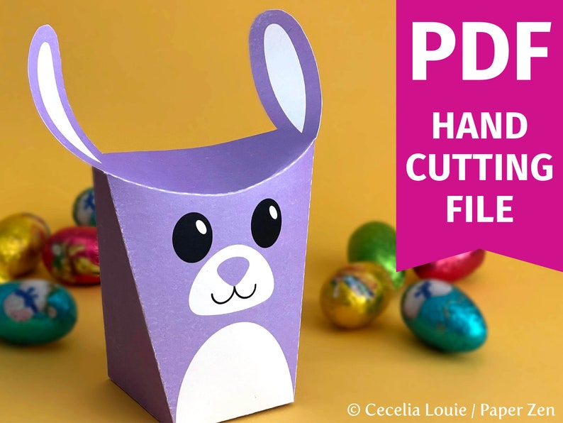 Bunny Rabbit Gift Box Printable Easter Favour with Editable Text PDF image 1