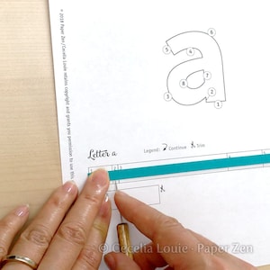 Quilling Letters Lowercase Quilling Template and Patterns Tutorial for 26 Letters the Alphabet PDF E-book File Download image 8
