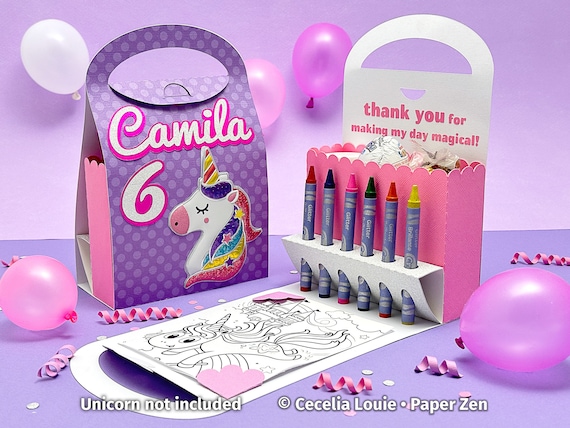 Coloring Suitcase Activity Box with Crayon Holder - 3D SVG for Birthday Party Favour Gift Bag for Play Doh