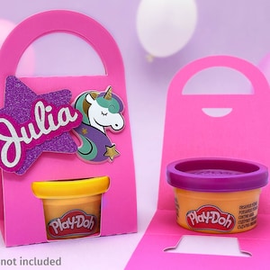 Play-Doh Box with Handle for Birthday Party Favour Gift or Treat Bag for template Cricut, Silhouette 3D SVG image 1