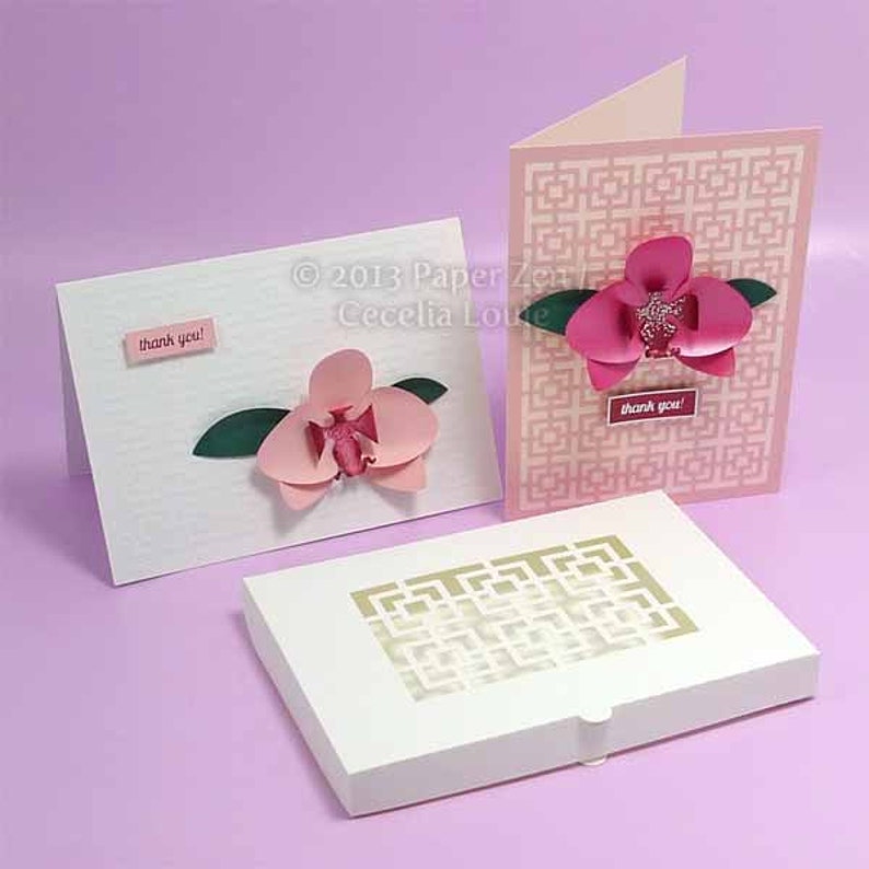 Orchid Gift Box 3D SVG and PDF digital files Party Favor for Wedding, Birthday, Anniversary image 3