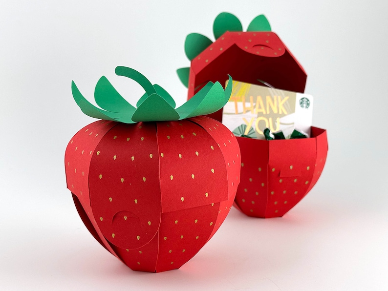 Caja de fresas SVG para el titular de la tarjeta de regalo de agradecimiento al maestro, favor de la caja de golosinas de regreso a la escuela Archivo de corte digital 3D SVG imagen 5