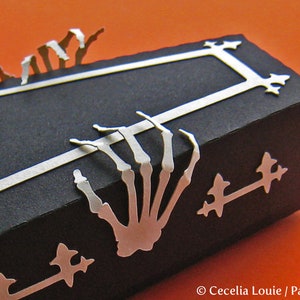Halloween Coffin SVG Box No Glue Needed with 5 Cover Designs and PDF instructions for Cricut machines image 8