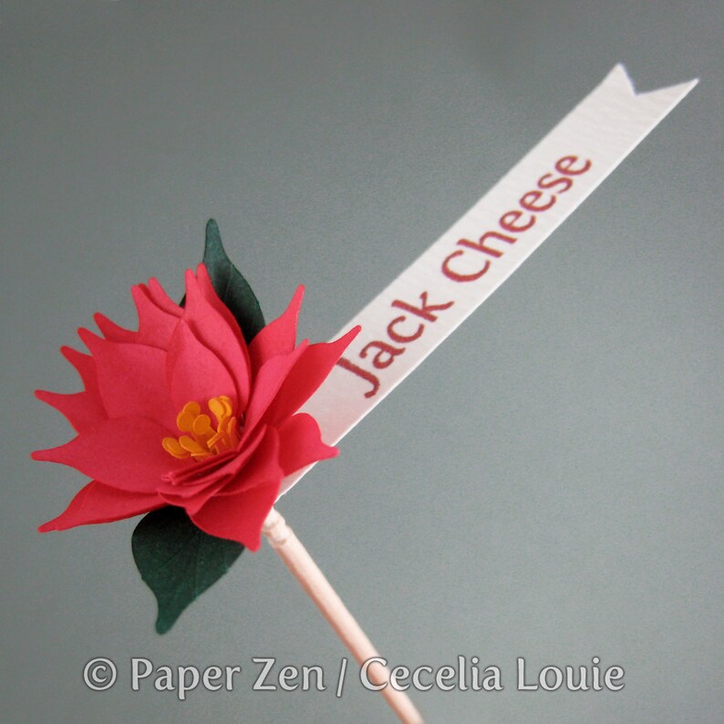 Quilling Poinsettia Card fringed Flowers and Wreath Etsy