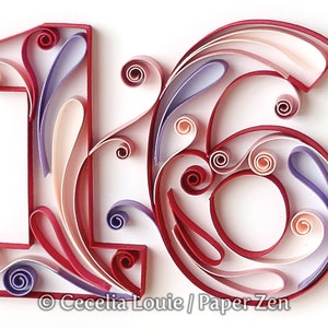 Quilling Numbers E-book, 13 Patterns and Templates for How to Quill Numbers and More image 10
