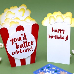 Carte de boîte d'anniversaire Porte-carte cadeau avec 5 messages drôles Fichier de découpe SVG 3D DIY pour Cricut ou Silhouette Cameo image 1