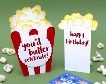 Birthday Box Card - Gift Card Holder with 5 Funny Messages - DIY 3D SVG Cutting File for Cricut or Silhouette Cameo