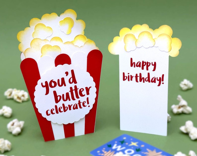 Carte de boîte d'anniversaire Porte-carte cadeau avec 5 messages drôles Fichier de découpe SVG 3D DIY pour Cricut ou Silhouette Cameo image 1