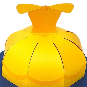 Robe de princesse (1991) boîte sac SVG pour filles cadeau de fête d'anniversaire boîte cadeau SVG 3D pour Cricut, Silhouette