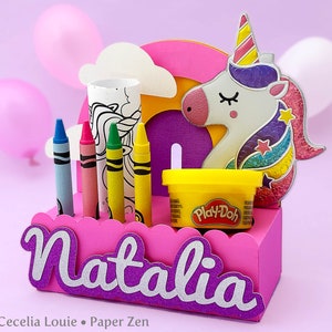 Play-Doh Crayon Coloring Activity Box - 3D SVG for Birthday Party Favour Loot or Gift Bag for Cricut, Silhouette