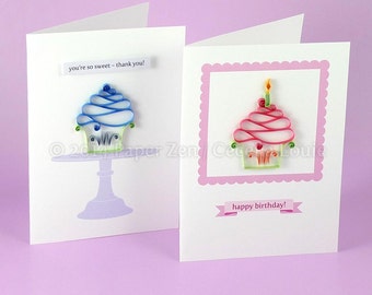 Quilling Cupcake Card - Patterns PDF Tutorial - Birthday