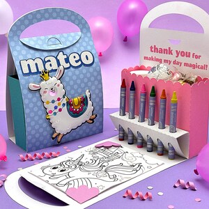 Coloring Suitcase Activity Box with Crayon Holder 3D SVG for Birthday Party Favour Gift Bag for Cricut, Silhouette image 4