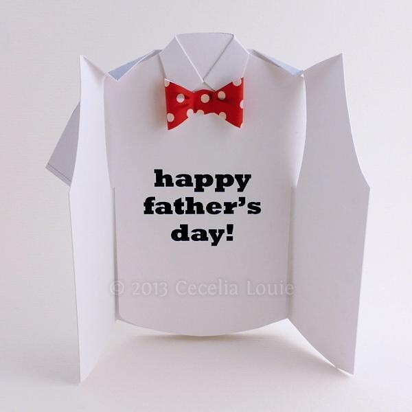 Happy Father's Day Card Bow Tie & Vest Hand Cuttable | Etsy