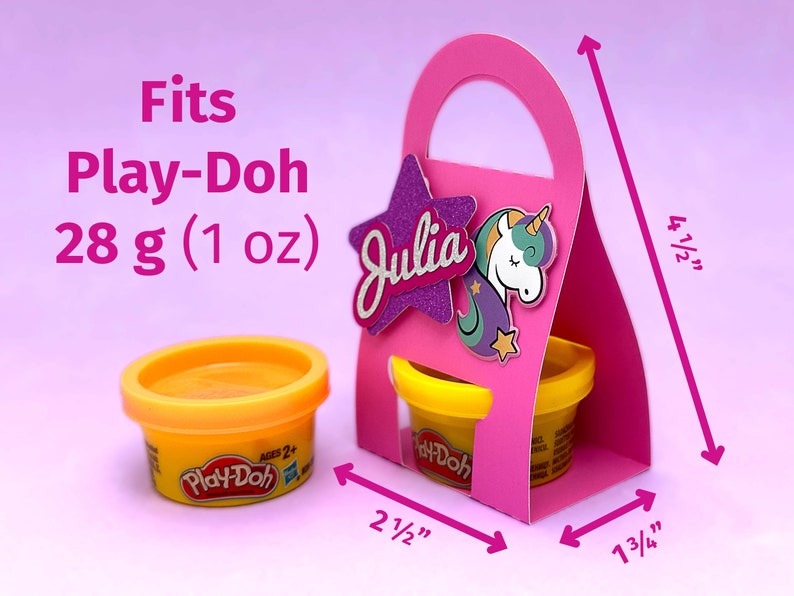 Play-Doh Box with Handle for Birthday Party Favour Gift or Treat Bag for template Cricut, Silhouette 3D SVG image 4