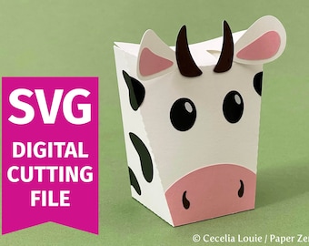 Cow Gift Box - SVG Cricut - Gift Card Holder, Party Favor - DIGITAL DOWNLOAD