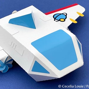 Raumschiff Geschenkbox - 3D SVG - Party Geschenk Box Vorlage - Cricut Design Weltraum Silhouette