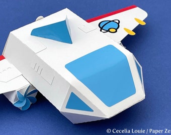 Boîte-cadeau de vaisseau spatial - 3D SVG - Modèle de boîte de faveur de fête - Cricut Design Space Silhouette