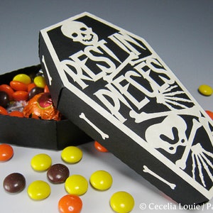 Halloween Coffin SVG Box No Glue Needed with 5 Cover Designs and PDF instructions for Cricut machines image 5