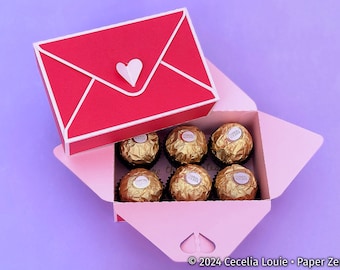 Envelope Gift Box for chocolates, gift card, thank you card; ideal for Valentine's Day, Birthday, Teacher Appreciation - Cricut, Silhouette