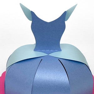 Robe de princesse (1950) boîte sac SVG pour filles cadeau de fête d'anniversaire boîte cadeau SVG 3D pour Cricut, Silhouette