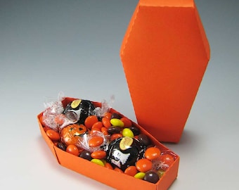 Halloween Coffin - Paper Gift Box Die Cutting with SVG files and PDF instructions for Silhouette and Cricut machines