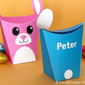 Bunny Rabbit Gift Box Printable Easter Favour with Editable Text PDF image 3