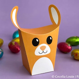 Bunny Rabbit Gift Box Printable Easter Favour with Editable Text PDF image 8