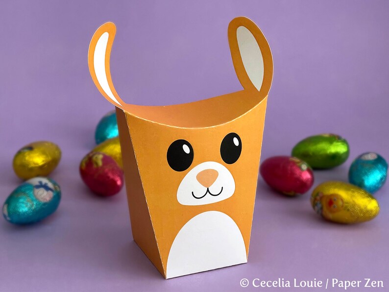 Bunny Rabbit Gift Box Printable Easter Favour with Editable Text PDF image 8