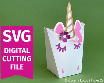 Unicorn Gift Box - 3D SVG Cut Files Pattern and Tutorial