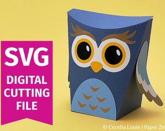 Owl Gift Box - 3D SVG - Cricut and Silhouette cutting machines