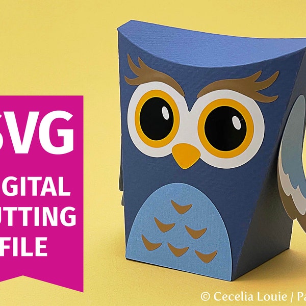 Owl Gift Box - 3D SVG - Cricut and Silhouette cutting machines