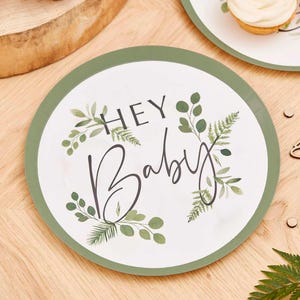 Piatti di carta 'Botanical Baby Party' 8 pezzi.