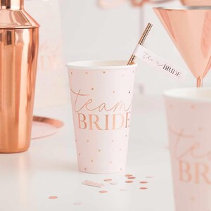 Large Team Bride paper cups - 8 pieces