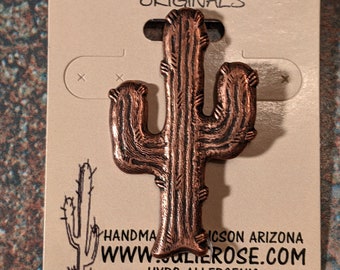 Copper Cactus Pin