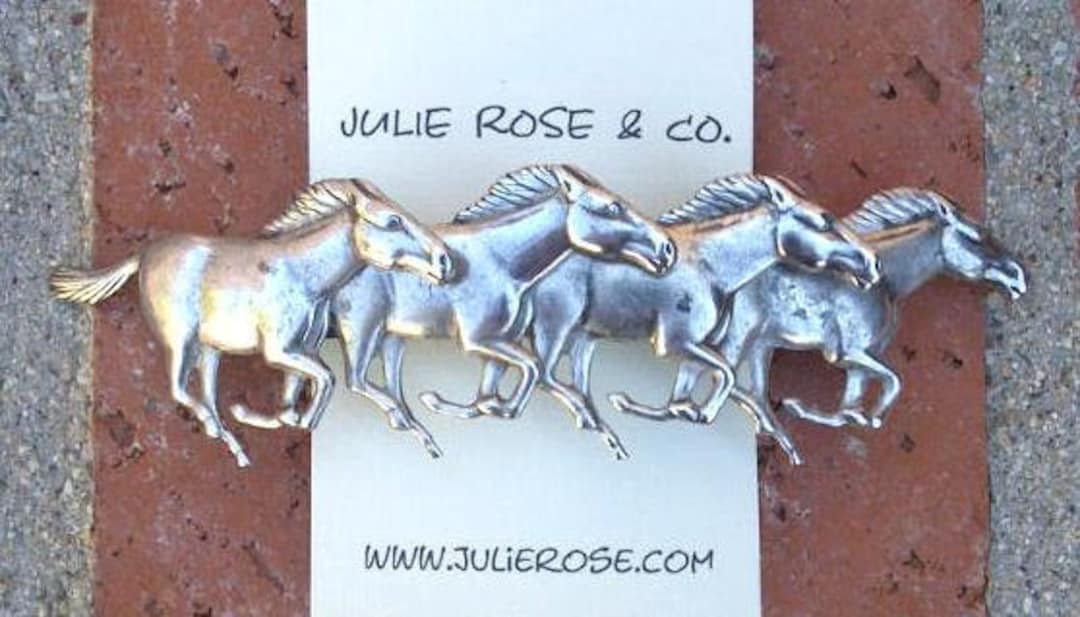 Horse Barrette, Running Horses Hairclip Horse Girl Barrette – Shop Chunks main image 4