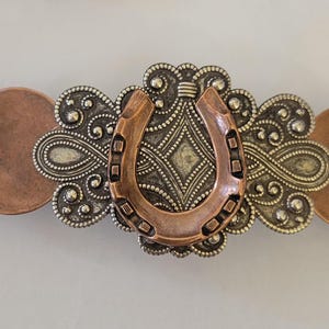 Horseshoe Barrette, Mixed Metals, Rustic Western Hairclip