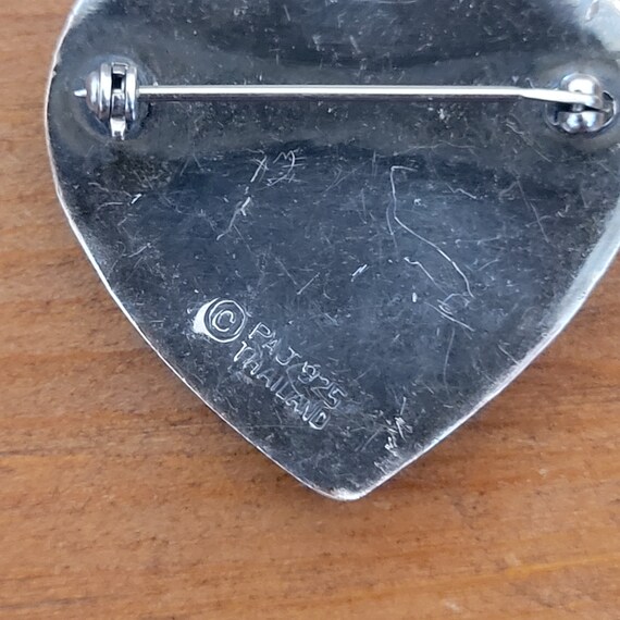 Heart Pin, Sterling Silver Heart, Flag Pin, Patri… - image 3