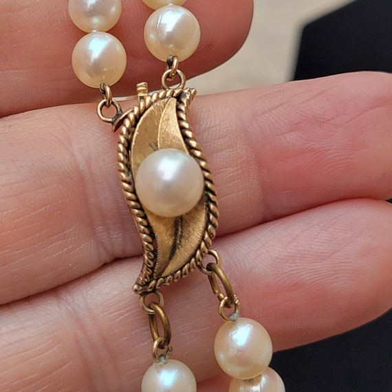 Cultured Pearl Bracelet, Double Strand Pearl Brac… - image 2