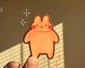 Graham Cute Bunny Sticker - Matte Vinyl Sticker, Cute Bunny Laptop Sticker, Kawaii Sticker