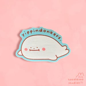 Yippindonkers Silly Seal Matte Vinyl Sticker - Cute Seal Laptop Sticker - Derpy Seal Waterbottle Sticker