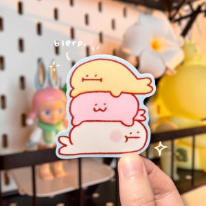 Cute Seal Stack Sticker - Kawaii Seal Matte Vinyl Sticker - Chubby Seal Sticker