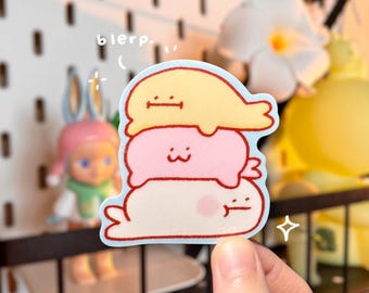 Cute Seal Stack Sticker - Kawaii Seal Matte Vinyl Sticker - Chubby Seal Sticker