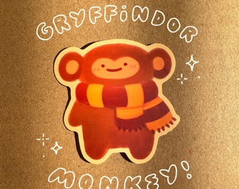 Magical Scarf Monkey Matte Vinyl Sticker - Cute Monkey Sticker