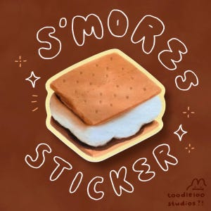 S’mores Matte Sticker - Matte Die Cut Sticker for Laptops, Planners, Journals, & Water Bottles