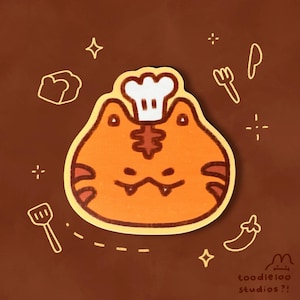Cute Chef Tiger Matte Sticker - Kawaii Tiger Sticker, Laptop Stickers, Water Bottle Decal, Cute Animal Sticker, Journal Sticker